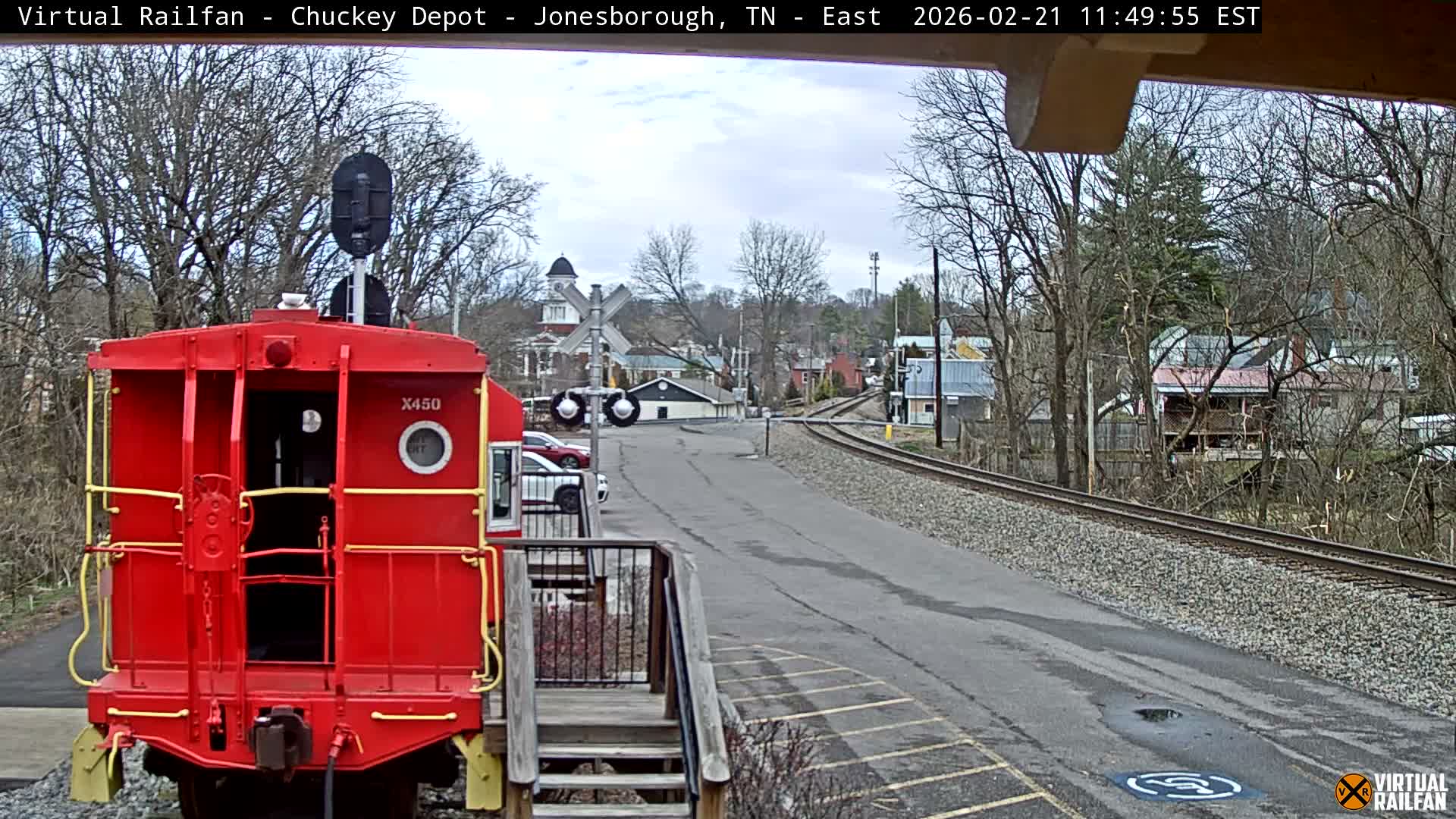 Jonesborough, Chuckey Railroad Depot Museum Railroad Crossing Live Cam - Jonesborough, Washington Tennessee, USA