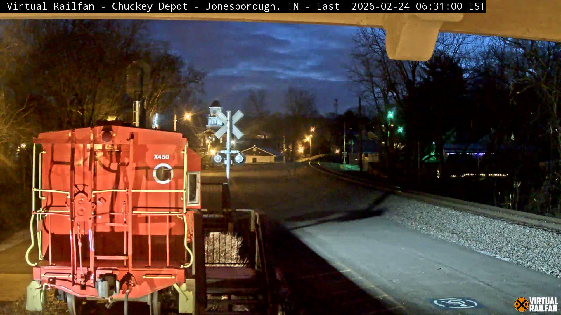 Jonesborough, Chuckey Railroad Depot Museum Railroad Crossing Live Cam - Jonesborough, Washington Tennessee, USA