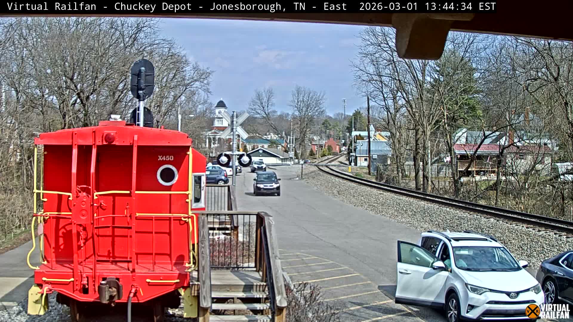 Jonesborough, Chuckey Railroad Depot Museum Railroad Crossing Live Cam - Jonesborough, Washington Tennessee, USA