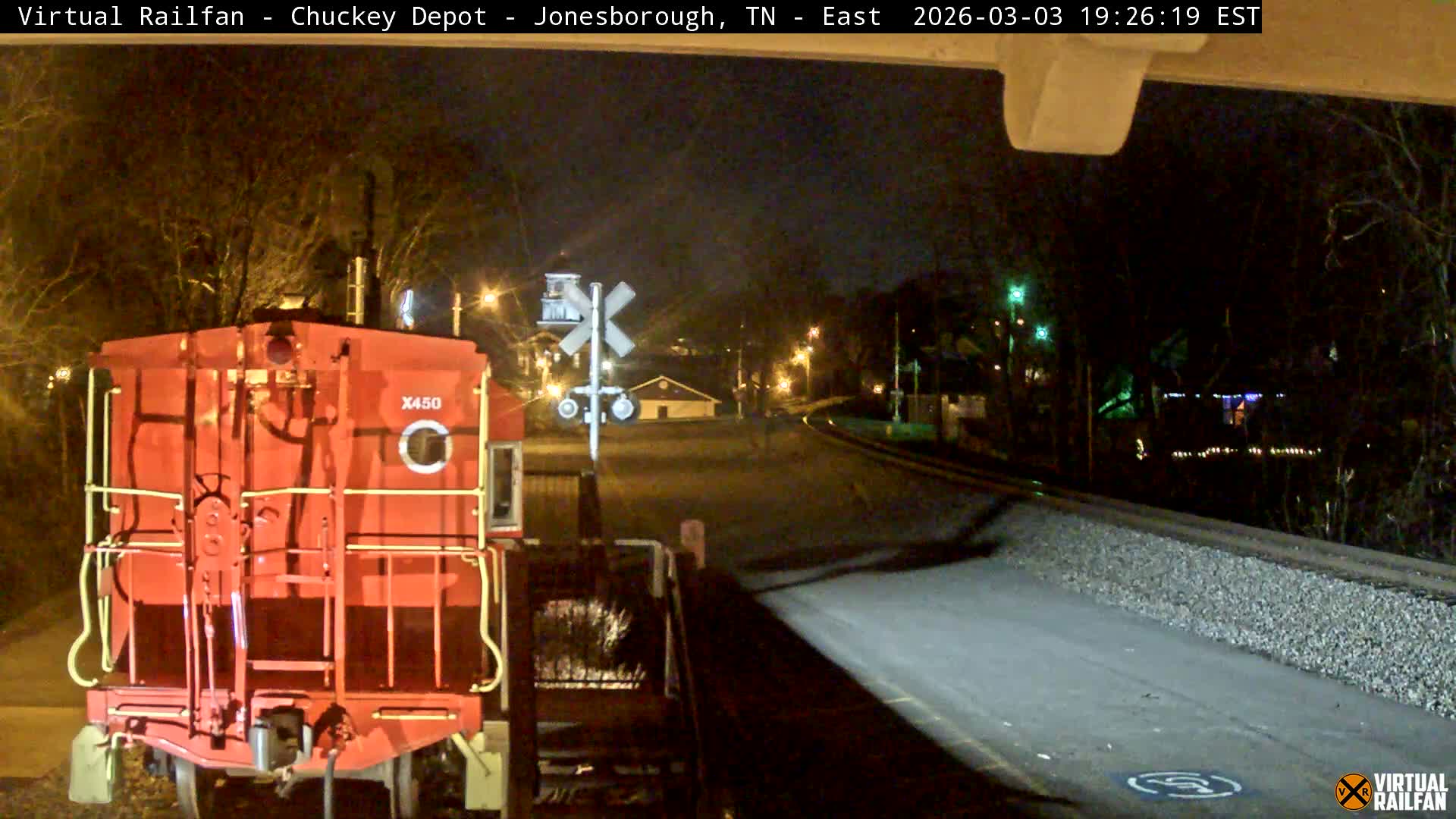 Jonesborough, Chuckey Railroad Depot Museum Railroad Crossing Live Cam - Jonesborough, Washington Tennessee, USA