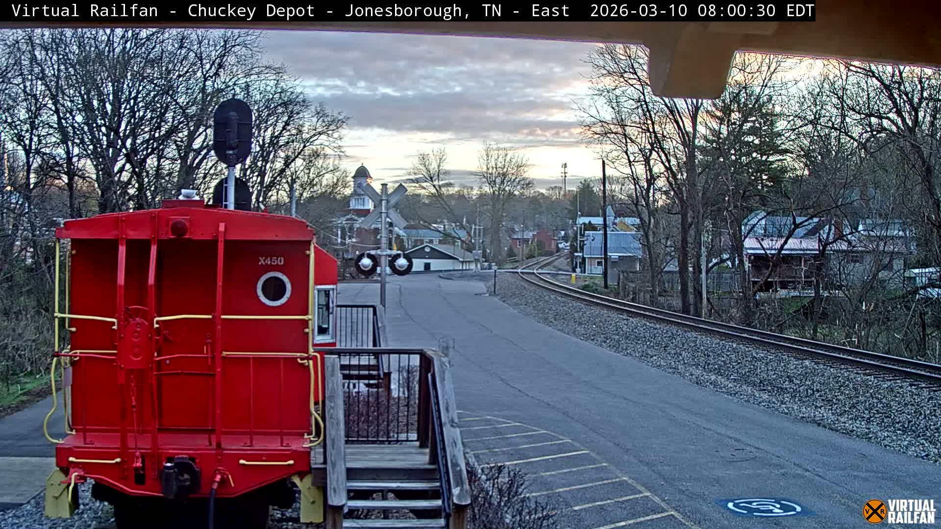 Jonesborough, Chuckey Railroad Depot Museum Railroad Crossing Live Cam - Jonesborough, Washington Tennessee, USA
