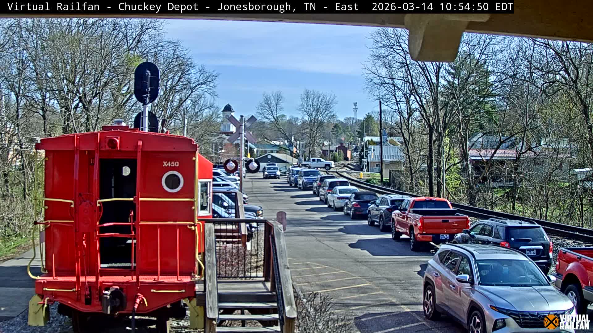 Jonesborough, Chuckey Railroad Depot Museum Railroad Crossing Live Cam - Jonesborough, Washington Tennessee, USA