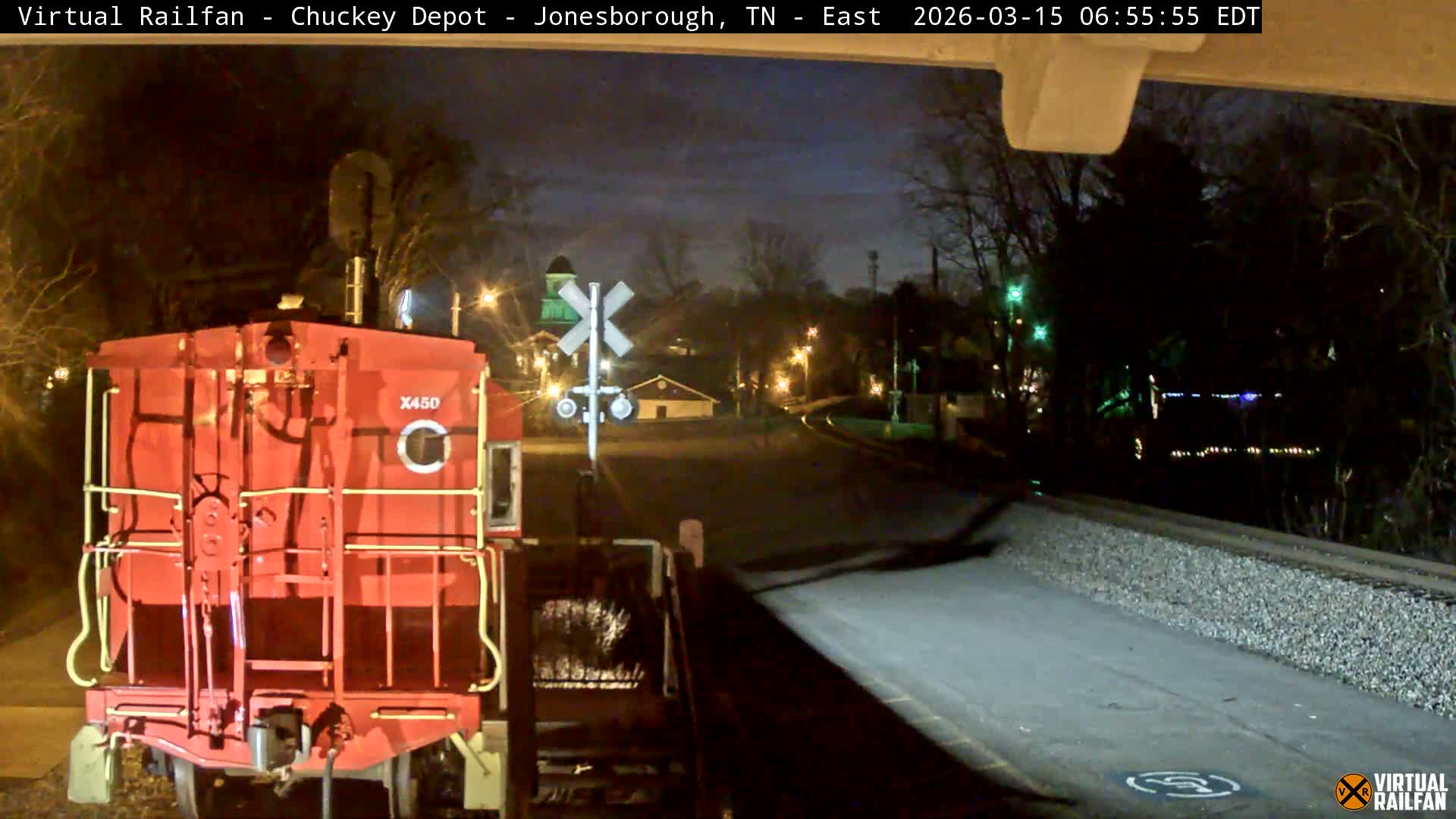 Jonesborough, Chuckey Railroad Depot Museum Railroad Crossing Live Cam - Jonesborough, Washington Tennessee, USA
