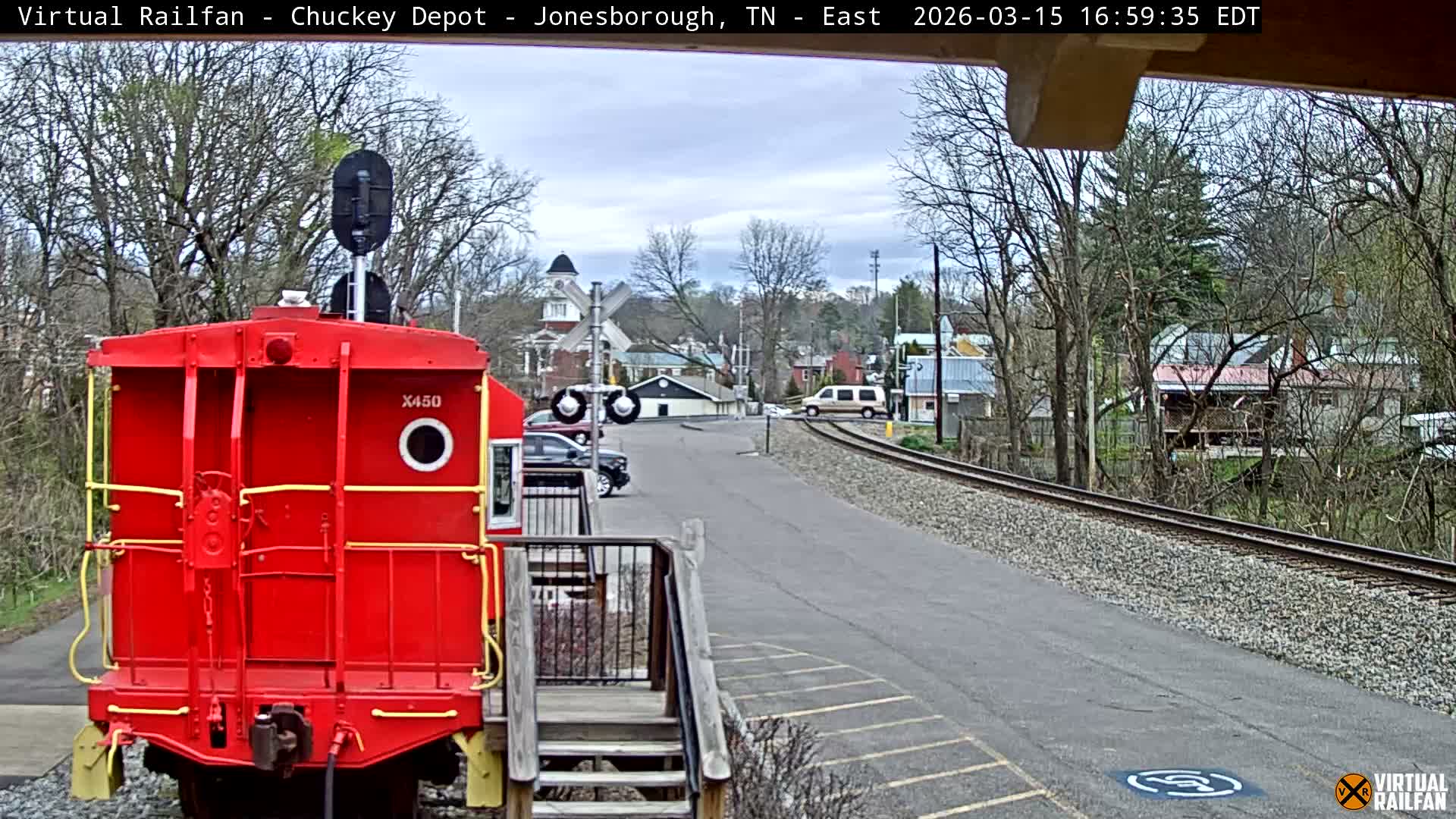 Jonesborough, Chuckey Railroad Depot Museum Railroad Crossing Live Cam - Jonesborough, Washington Tennessee, USA