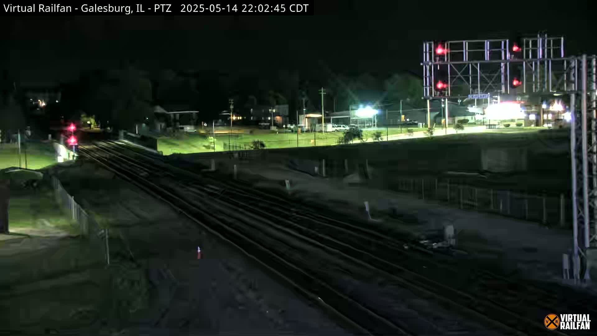 Galesburg City Skyline & Galesburg  Railway Station Railroad Crossing Junction Live Cam- Galesburg, Knox, Illinois, USA