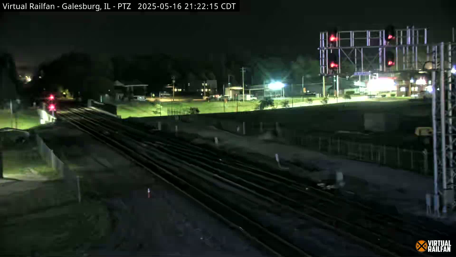 Galesburg City Skyline & Galesburg  Railway Station Railroad Crossing Junction Live Cam- Galesburg, Knox, Illinois, USA