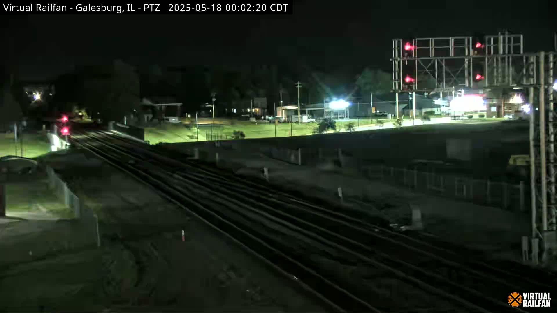 Galesburg City Skyline & Galesburg  Railway Station Railroad Crossing Junction Live Cam- Galesburg, Knox, Illinois, USA