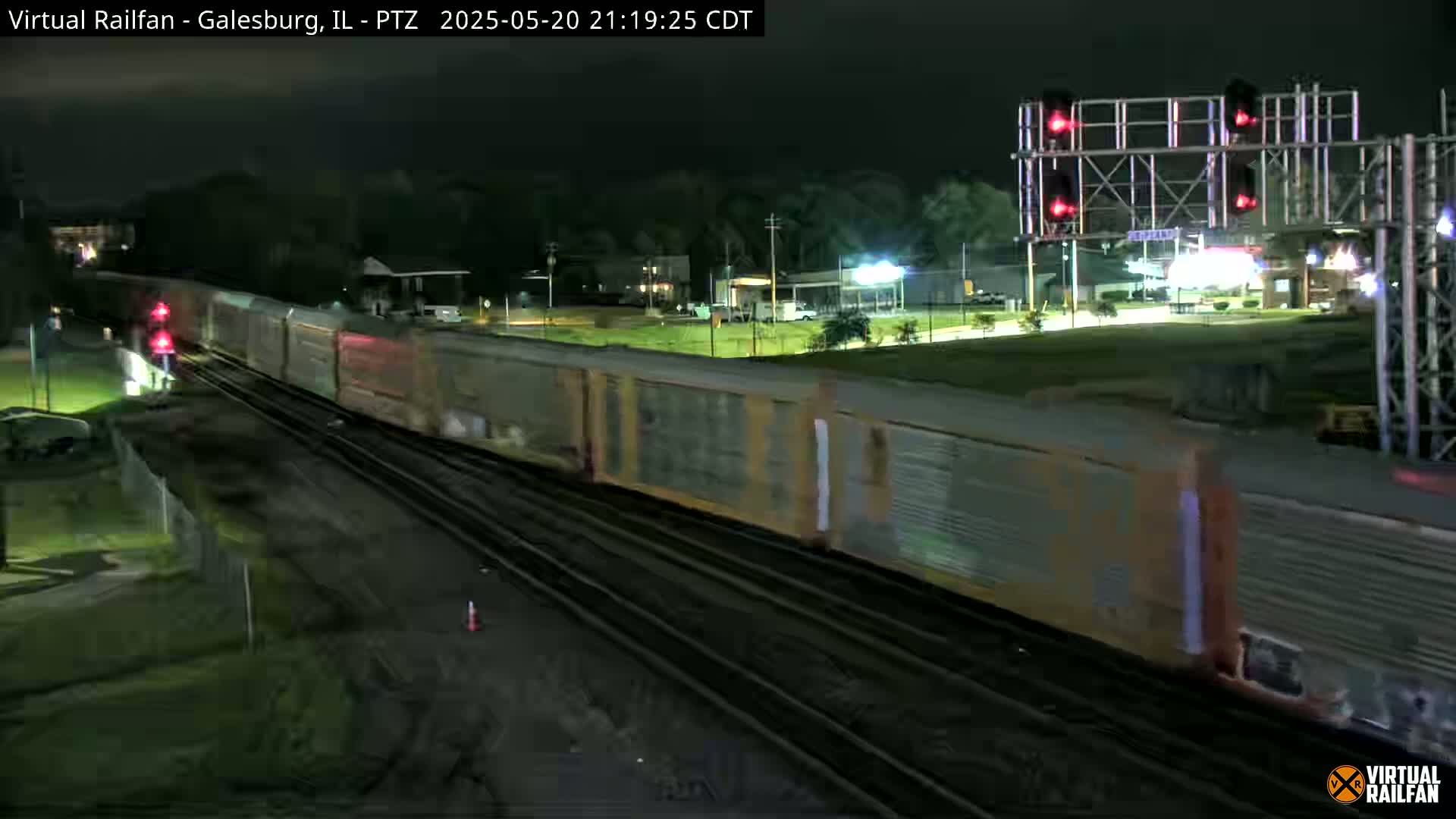 Galesburg City Skyline & Galesburg  Railway Station Railroad Crossing Junction Live Cam- Galesburg, Knox, Illinois, USA