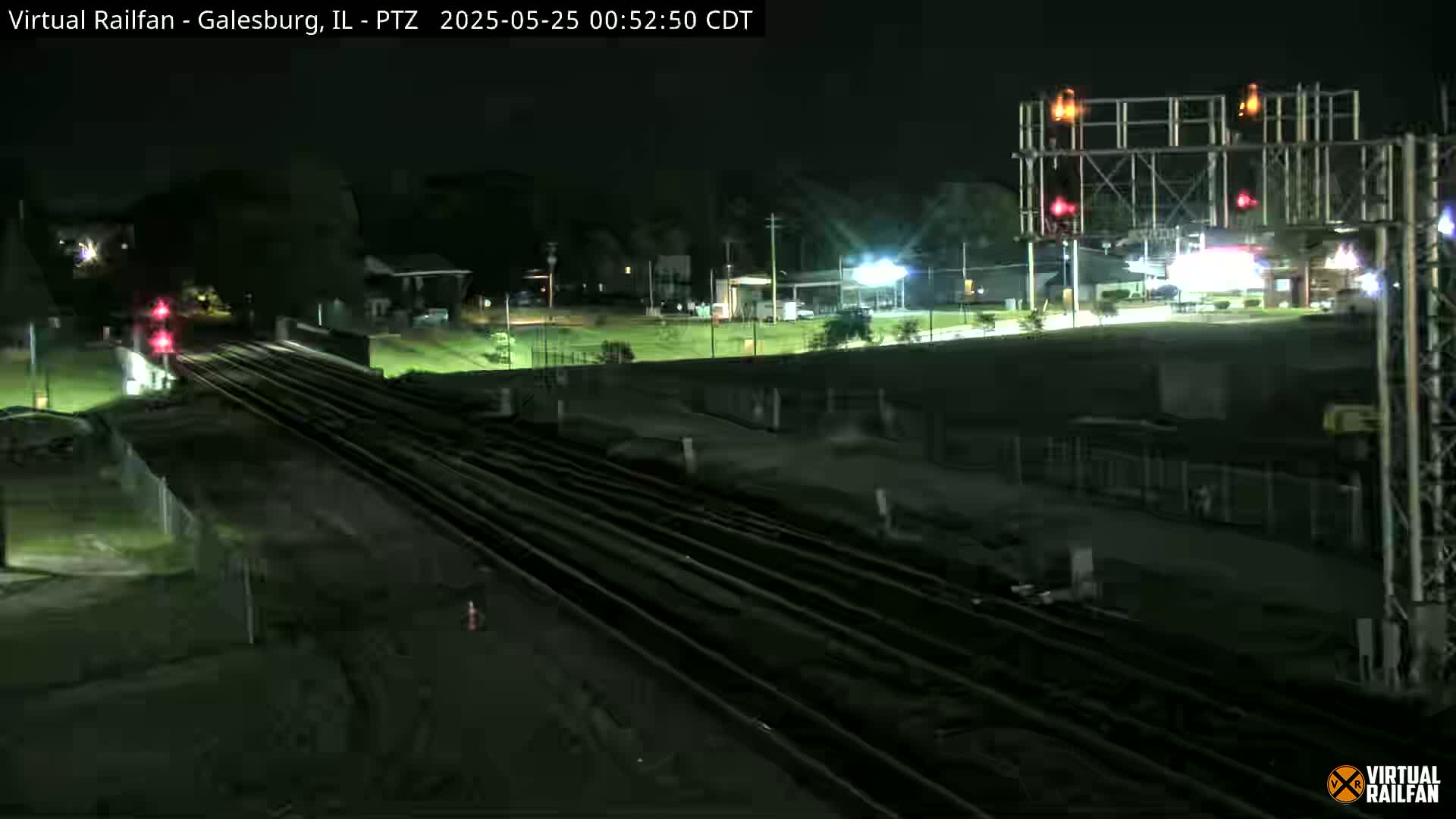 Galesburg City Skyline & Galesburg  Railway Station Railroad Crossing Junction Live Cam- Galesburg, Knox, Illinois, USA