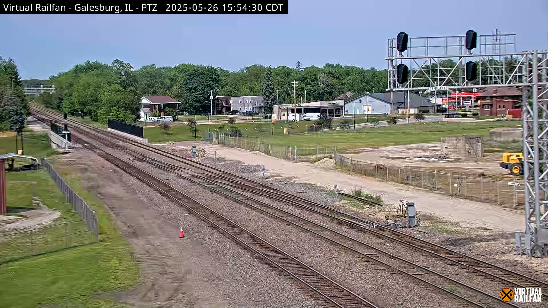 Galesburg City Skyline & Galesburg  Railway Station Railroad Crossing Junction Live Cam- Galesburg, Knox, Illinois, USA