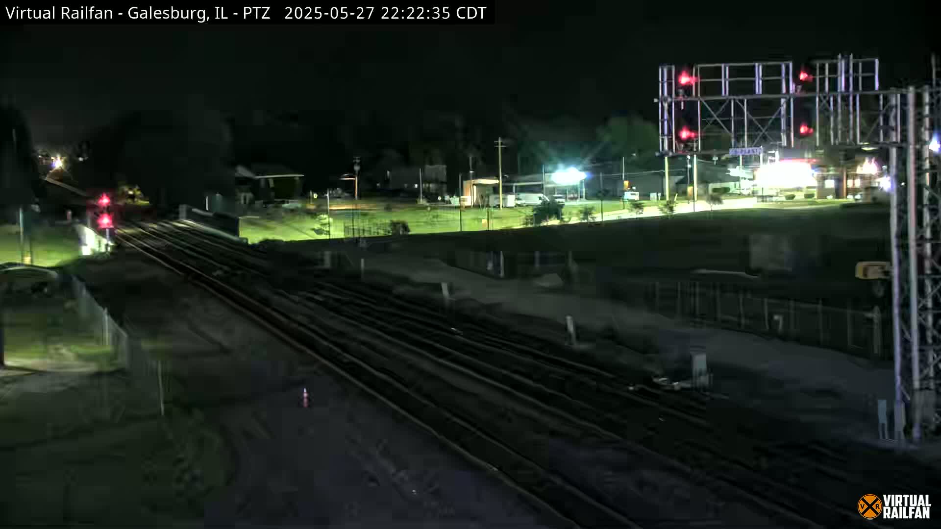 Galesburg City Skyline & Galesburg  Railway Station Railroad Crossing Junction Live Cam- Galesburg, Knox, Illinois, USA