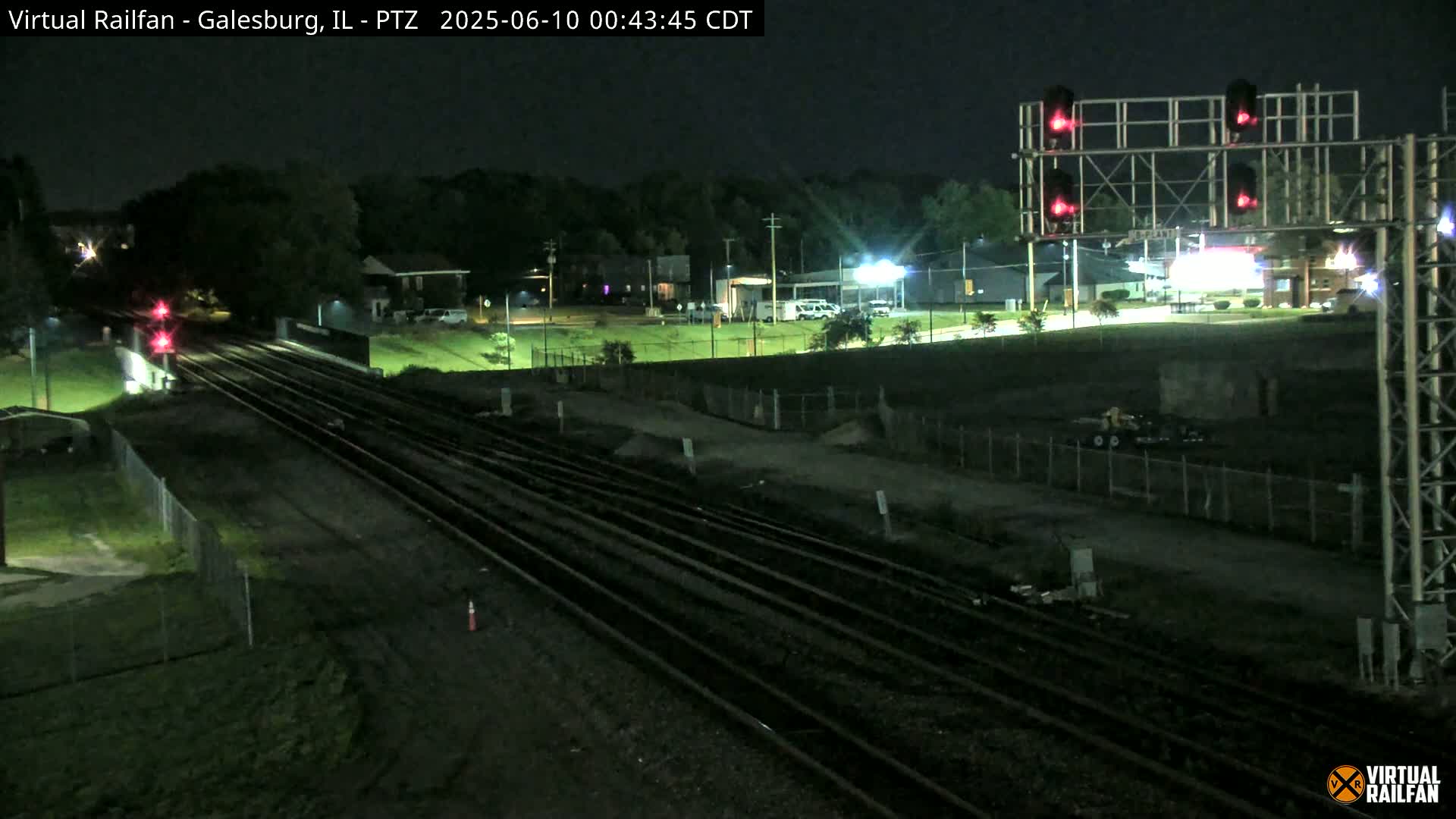 Galesburg City Skyline & Galesburg  Railway Station Railroad Crossing Junction Live Cam- Galesburg, Knox, Illinois, USA