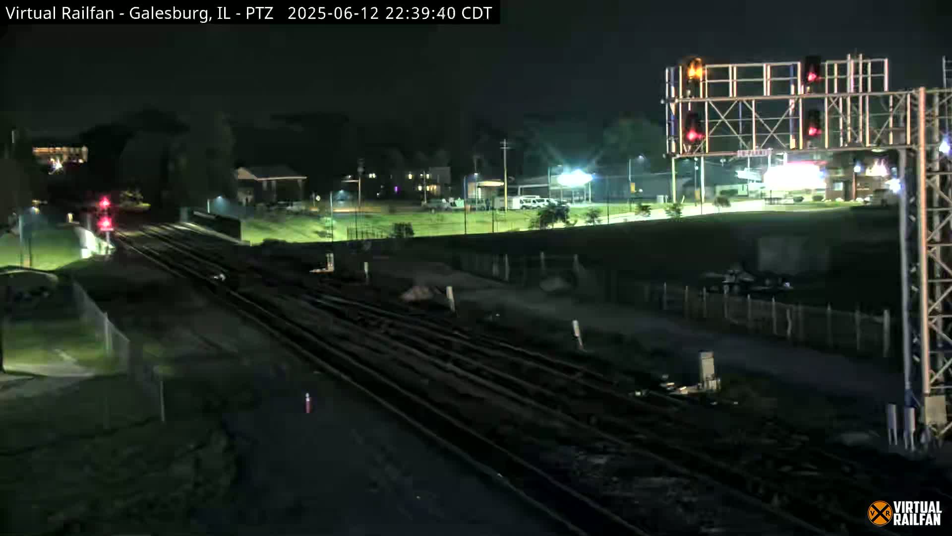 Galesburg City Skyline & Galesburg  Railway Station Railroad Crossing Junction Live Cam- Galesburg, Knox, Illinois, USA