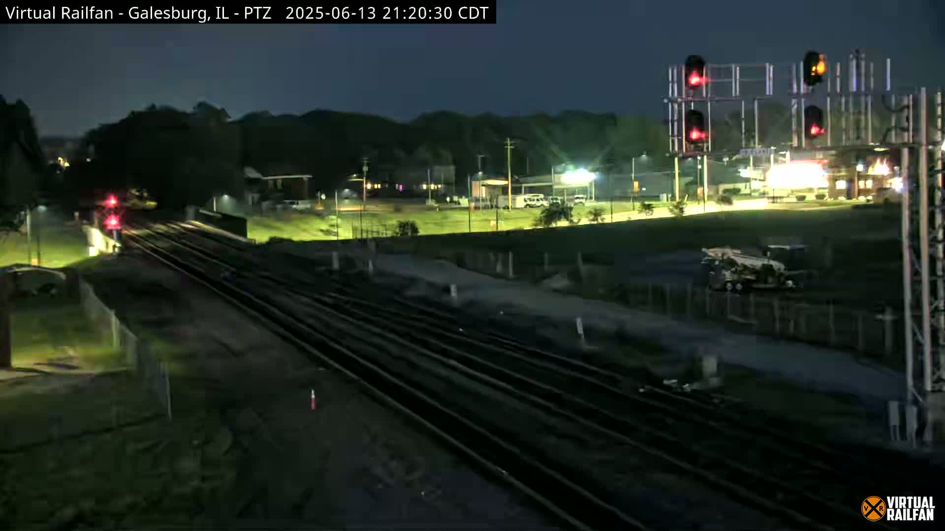 Galesburg City Skyline & Galesburg  Railway Station Railroad Crossing Junction Live Cam- Galesburg, Knox, Illinois, USA