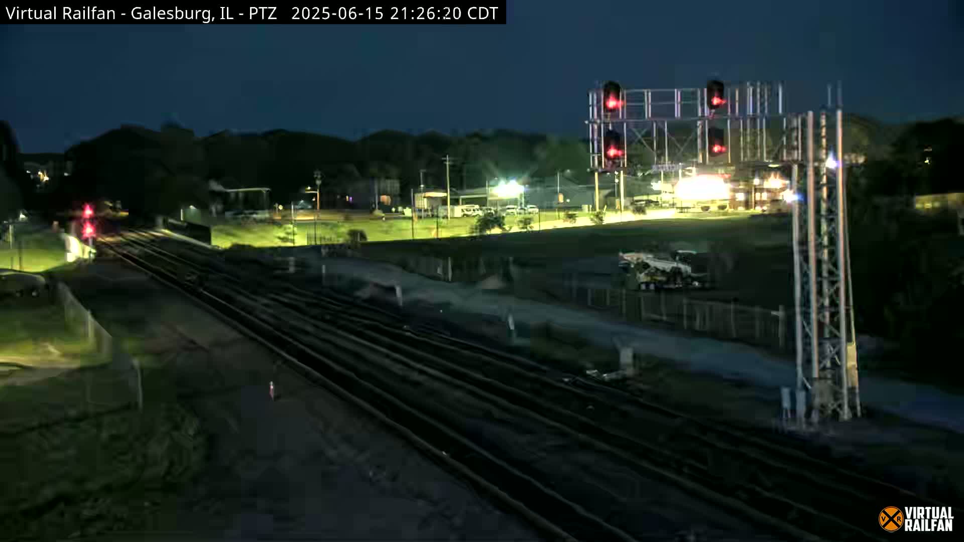 Galesburg City Skyline & Galesburg  Railway Station Railroad Crossing Junction Live Cam- Galesburg, Knox, Illinois, USA