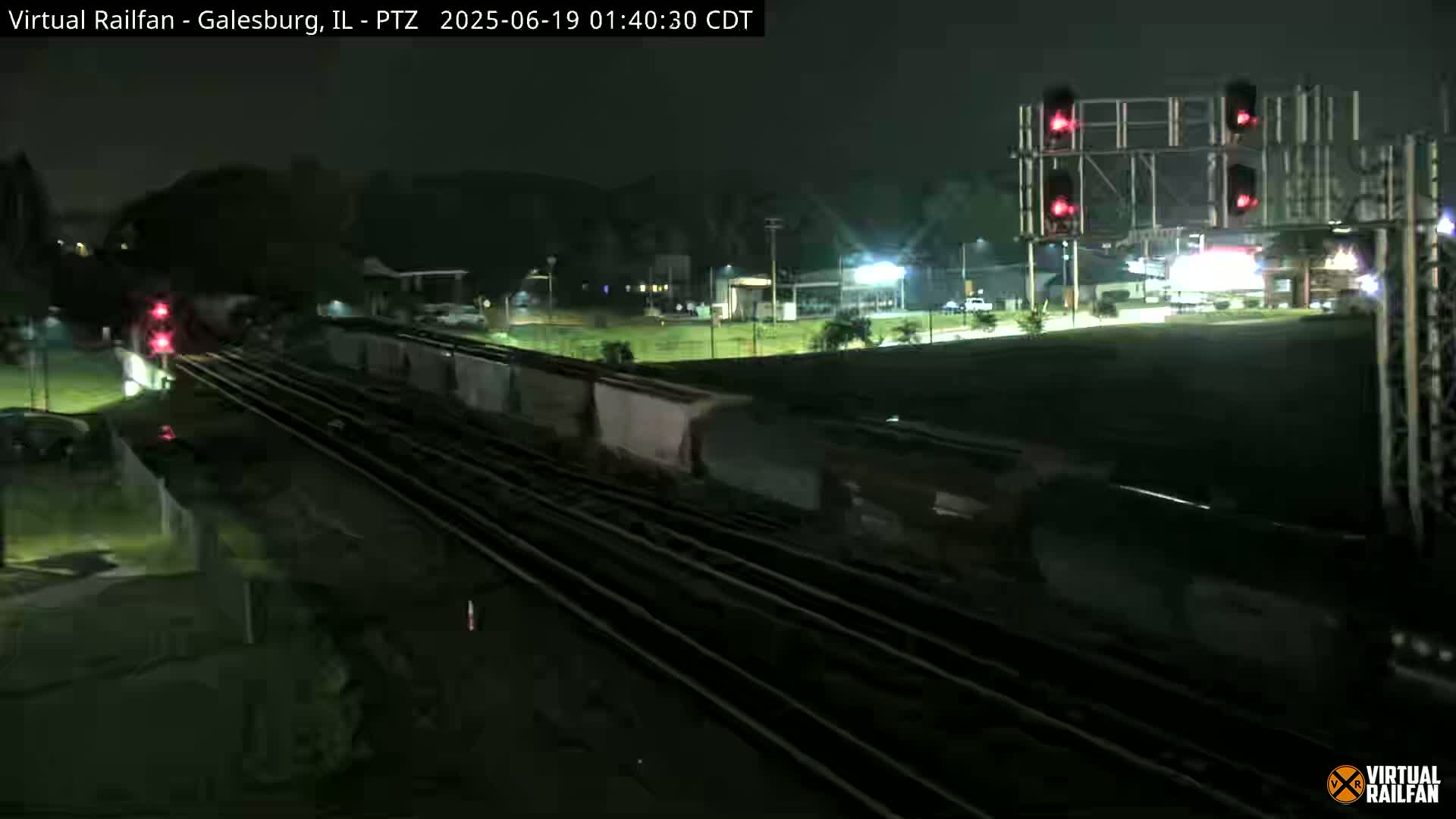 Galesburg City Skyline & Galesburg  Railway Station Railroad Crossing Junction Live Cam- Galesburg, Knox, Illinois, USA