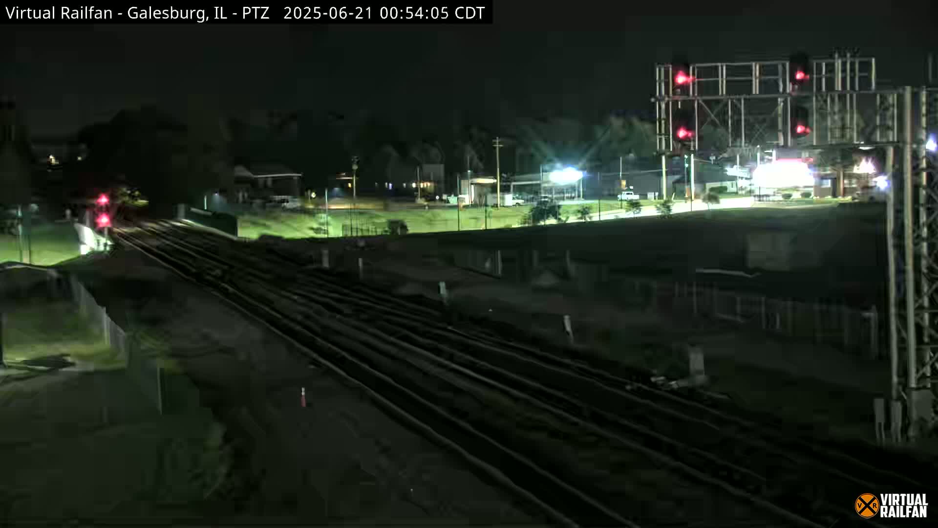 Galesburg City Skyline & Galesburg  Railway Station Railroad Crossing Junction Live Cam- Galesburg, Knox, Illinois, USA