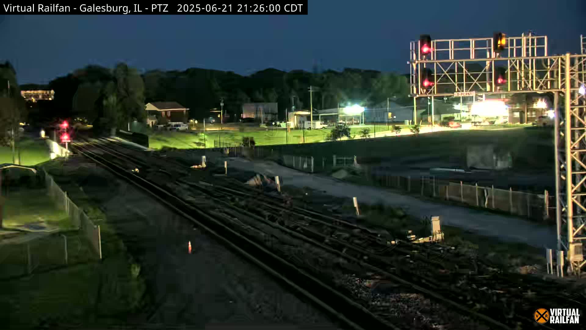 Galesburg City Skyline & Galesburg  Railway Station Railroad Crossing Junction Live Cam- Galesburg, Knox, Illinois, USA
