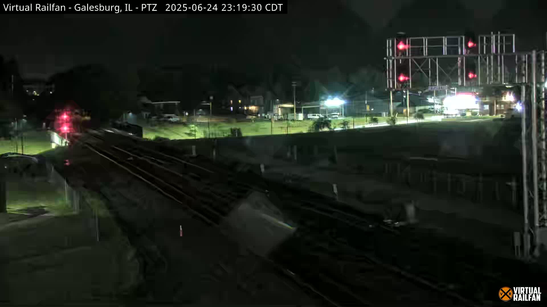 Galesburg City Skyline & Galesburg  Railway Station Railroad Crossing Junction Live Cam- Galesburg, Knox, Illinois, USA