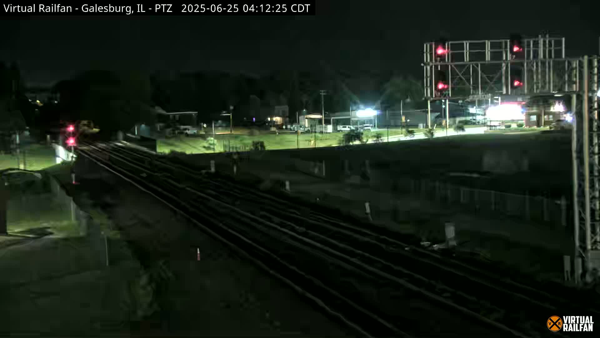 Galesburg City Skyline & Galesburg  Railway Station Railroad Crossing Junction Live Cam- Galesburg, Knox, Illinois, USA