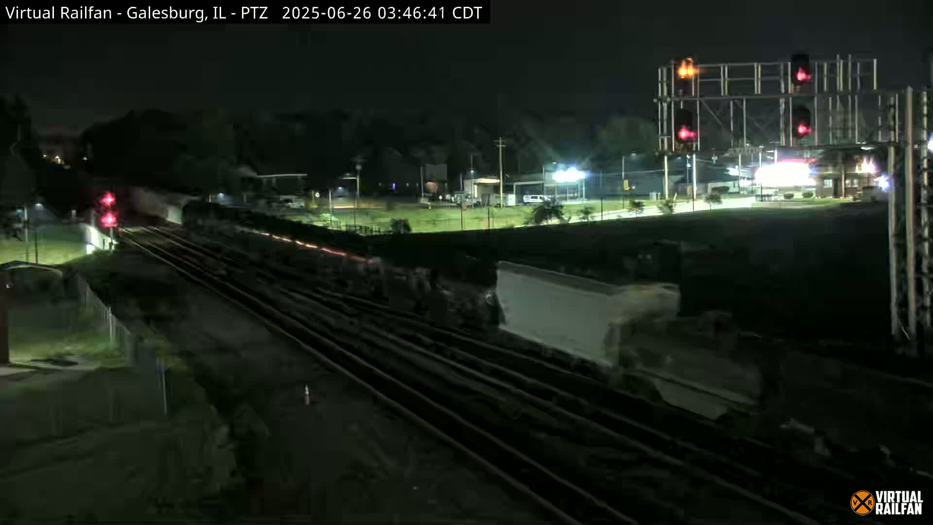 Galesburg City Skyline & Galesburg  Railway Station Railroad Crossing Junction Live Cam- Galesburg, Knox, Illinois, USA