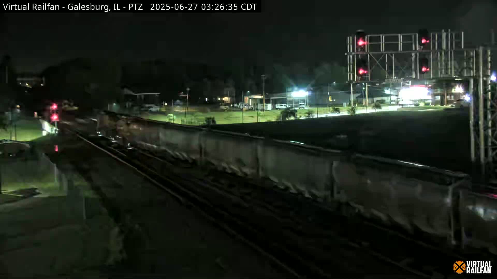 Galesburg City Skyline & Galesburg  Railway Station Railroad Crossing Junction Live Cam- Galesburg, Knox, Illinois, USA