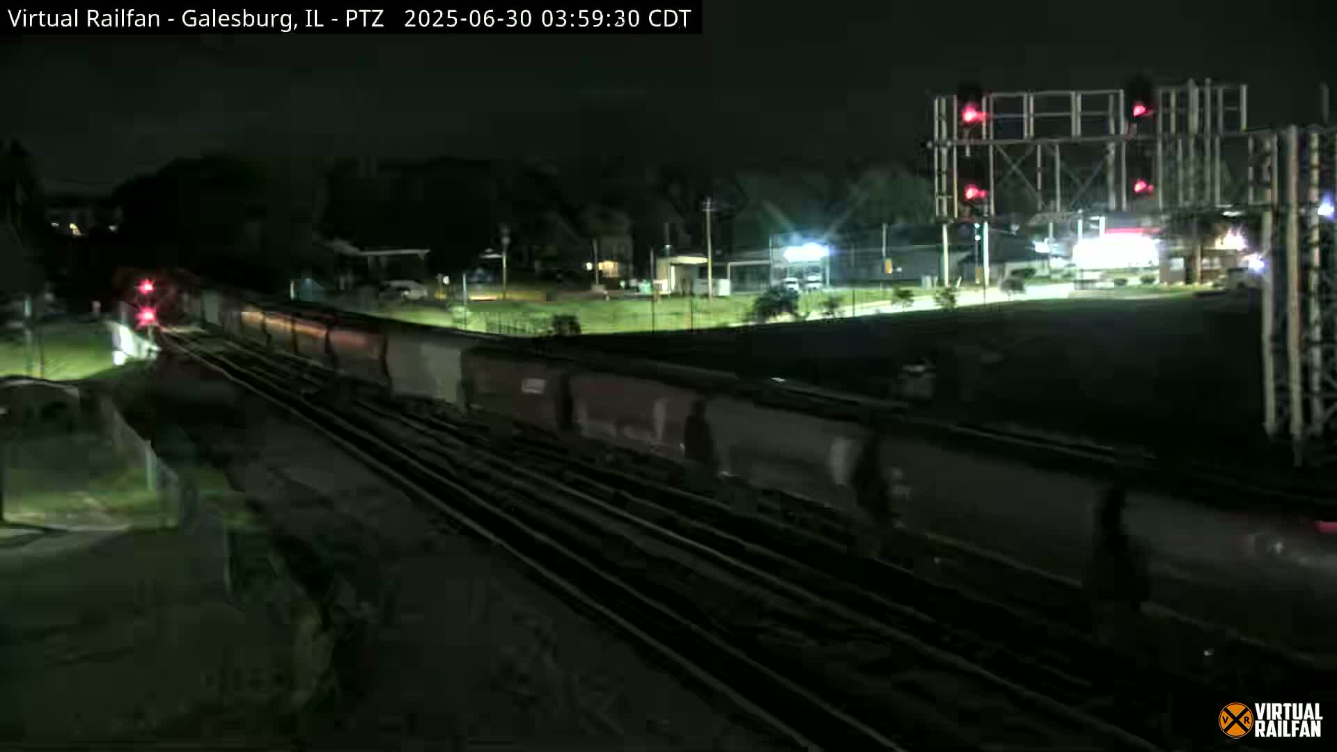 Galesburg City Skyline & Galesburg  Railway Station Railroad Crossing Junction Live Cam- Galesburg, Knox, Illinois, USA