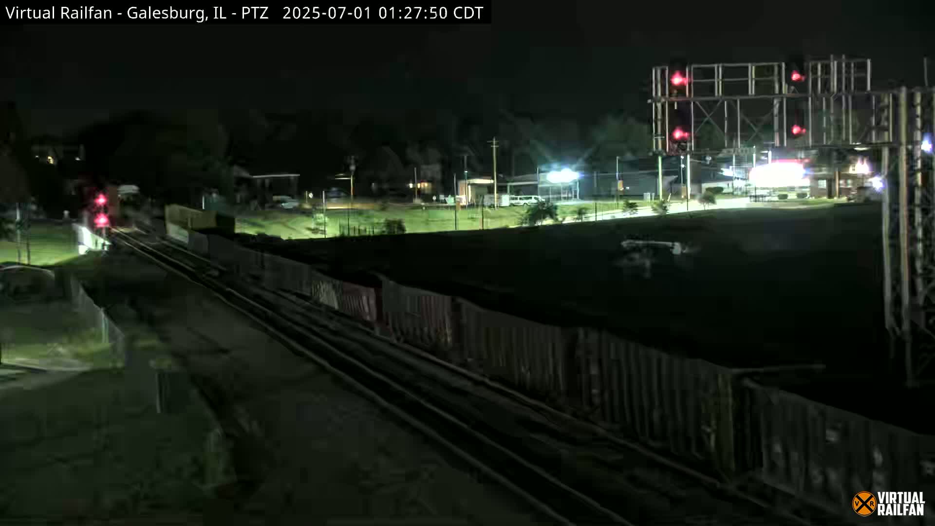 Galesburg City Skyline & Galesburg  Railway Station Railroad Crossing Junction Live Cam- Galesburg, Knox, Illinois, USA