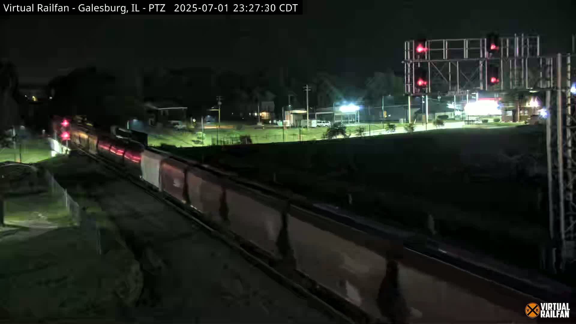 Galesburg City Skyline & Galesburg  Railway Station Railroad Crossing Junction Live Cam- Galesburg, Knox, Illinois, USA