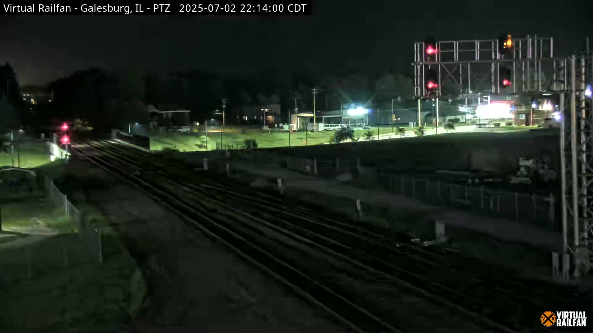 Galesburg City Skyline & Galesburg  Railway Station Railroad Crossing Junction Live Cam- Galesburg, Knox, Illinois, USA
