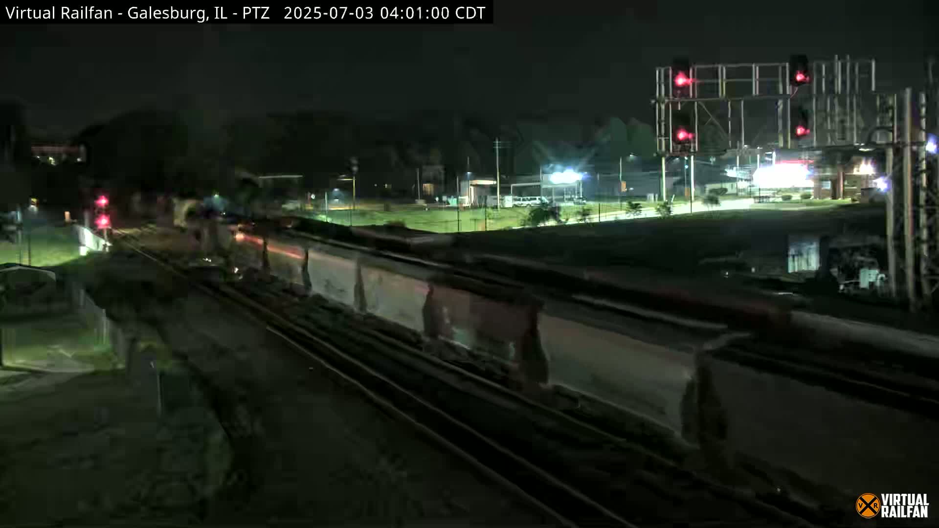 Galesburg City Skyline & Galesburg  Railway Station Railroad Crossing Junction Live Cam- Galesburg, Knox, Illinois, USA