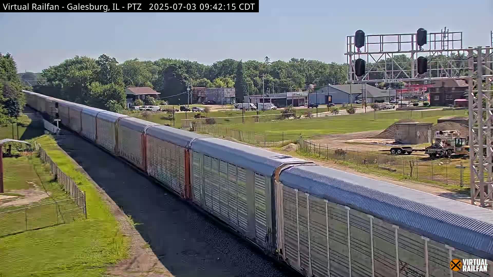 Galesburg City Skyline & Galesburg  Railway Station Railroad Crossing Junction Live Cam- Galesburg, Knox, Illinois, USA