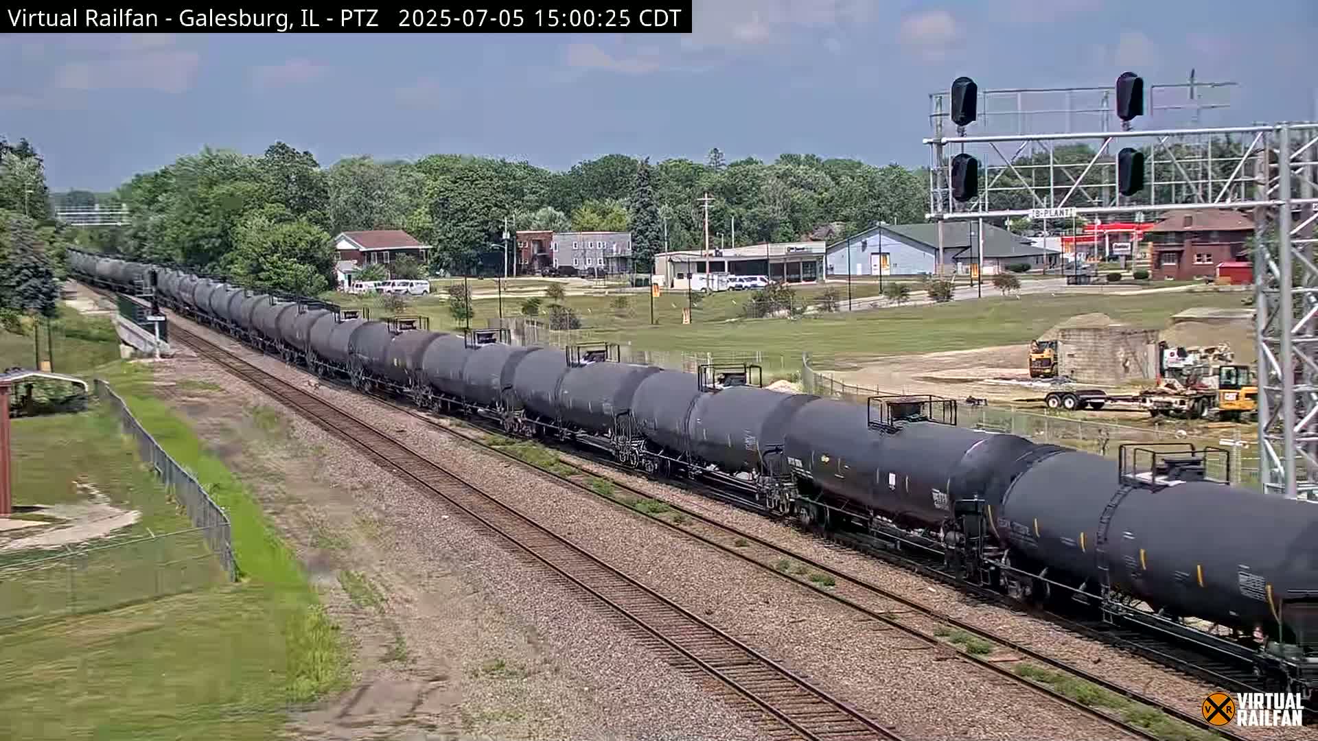 Galesburg City Skyline & Galesburg  Railway Station Railroad Crossing Junction Live Cam- Galesburg, Knox, Illinois, USA