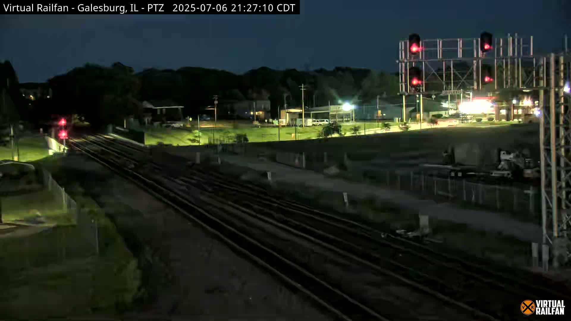 Galesburg City Skyline & Galesburg  Railway Station Railroad Crossing Junction Live Cam- Galesburg, Knox, Illinois, USA