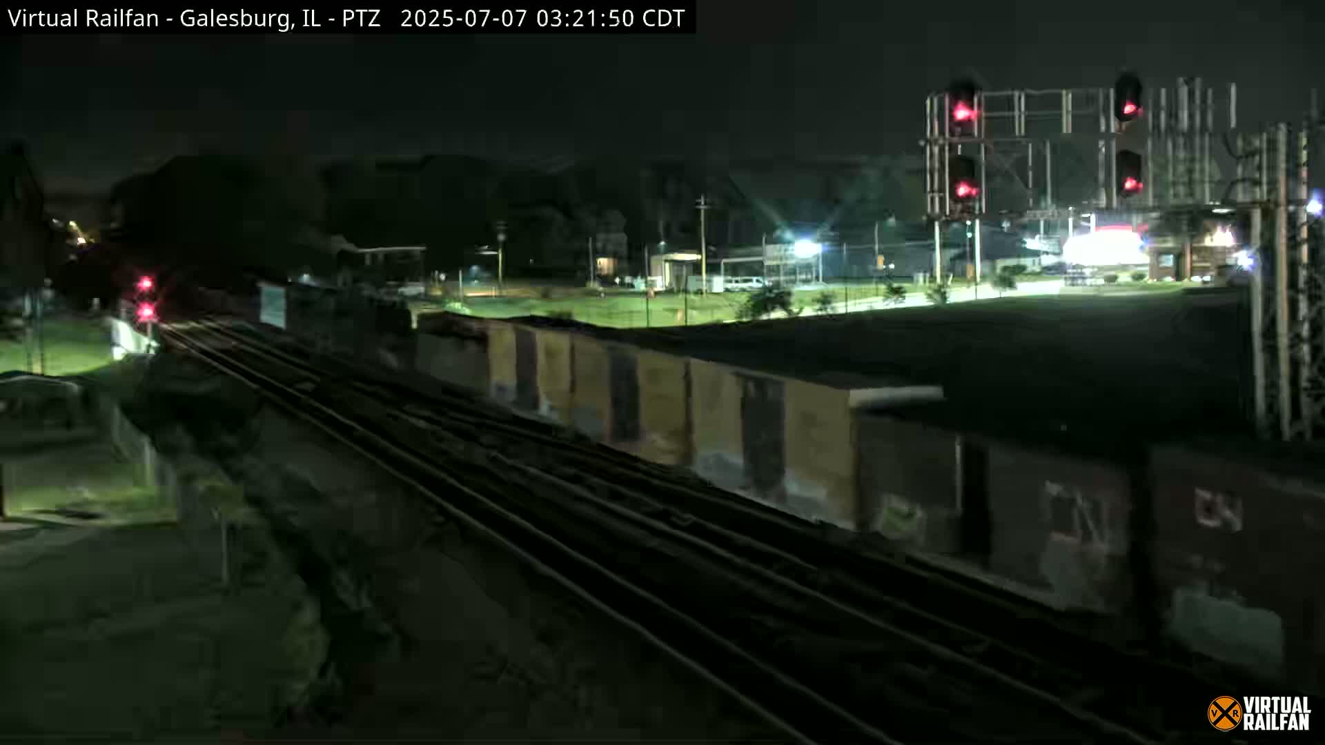 Galesburg City Skyline & Galesburg  Railway Station Railroad Crossing Junction Live Cam- Galesburg, Knox, Illinois, USA