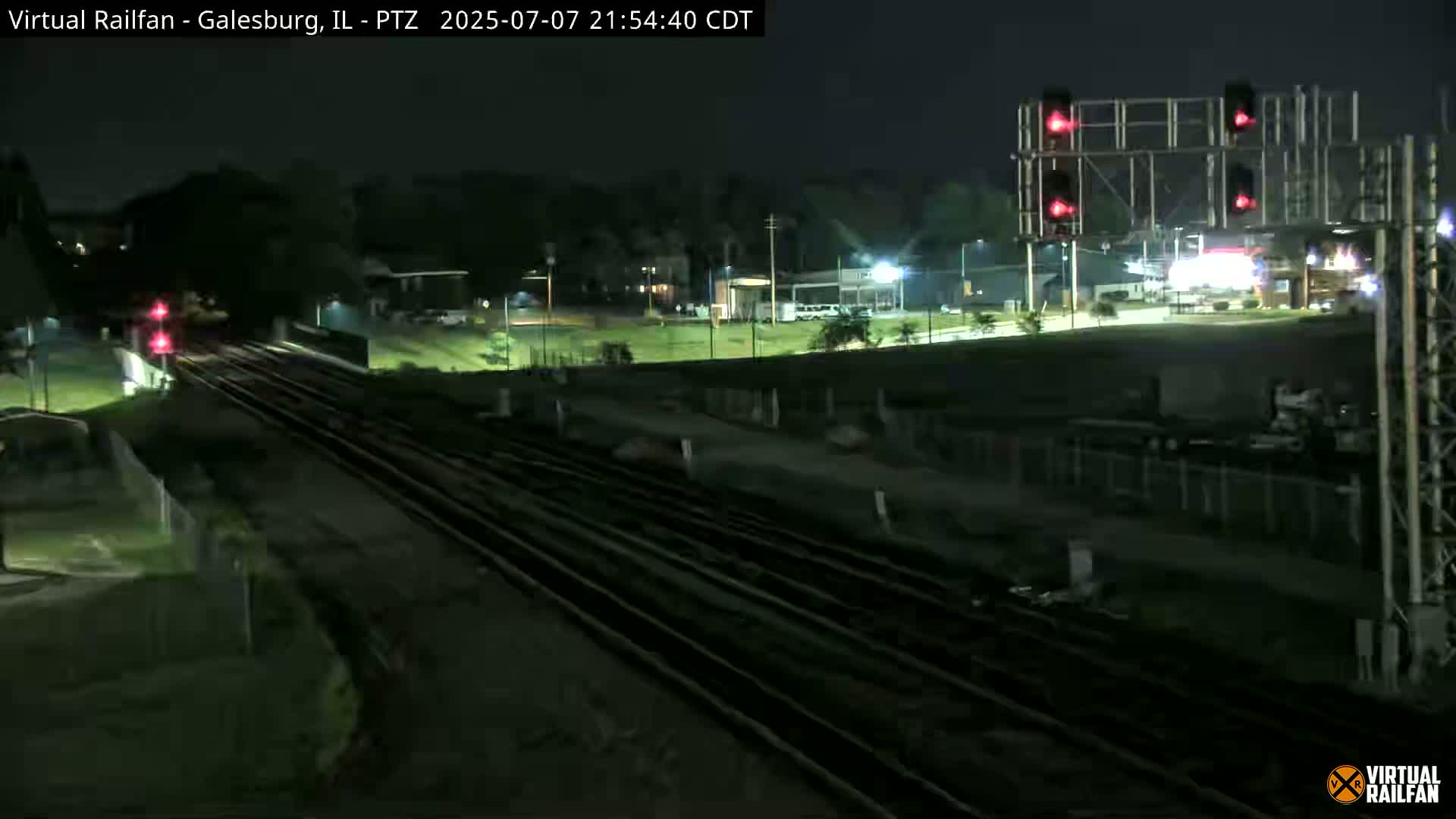 Galesburg City Skyline & Galesburg  Railway Station Railroad Crossing Junction Live Cam- Galesburg, Knox, Illinois, USA