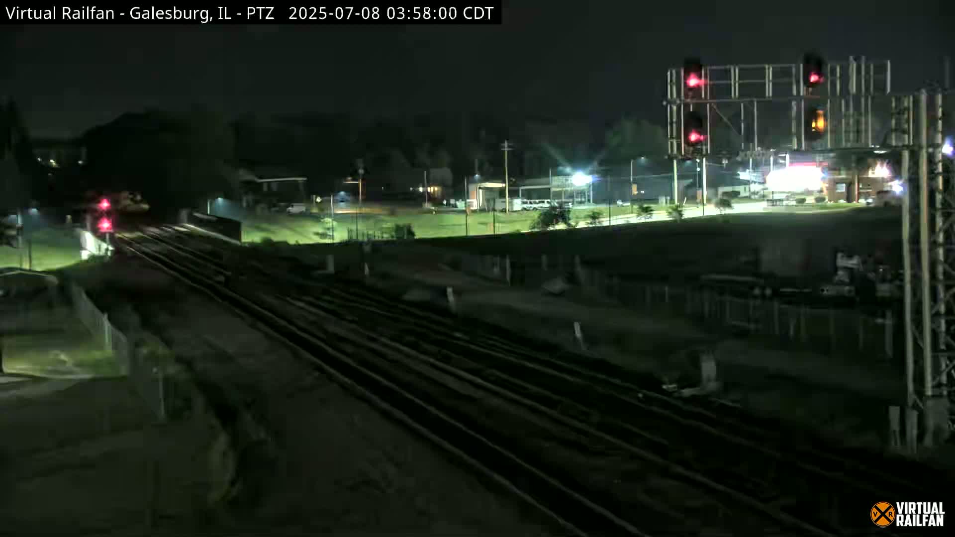 Galesburg City Skyline & Galesburg  Railway Station Railroad Crossing Junction Live Cam- Galesburg, Knox, Illinois, USA
