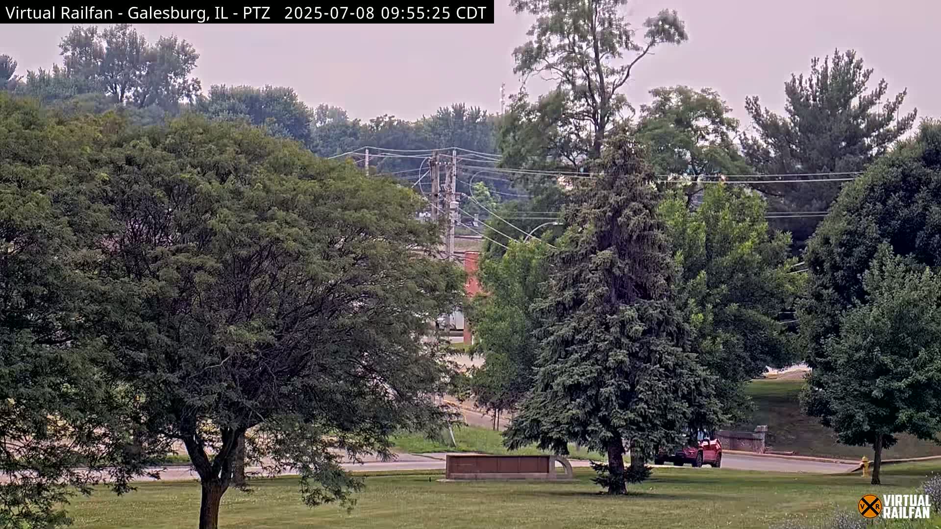 Galesburg City Skyline & Galesburg  Railway Station Railroad Crossing Junction Live Cam- Galesburg, Knox, Illinois, USA