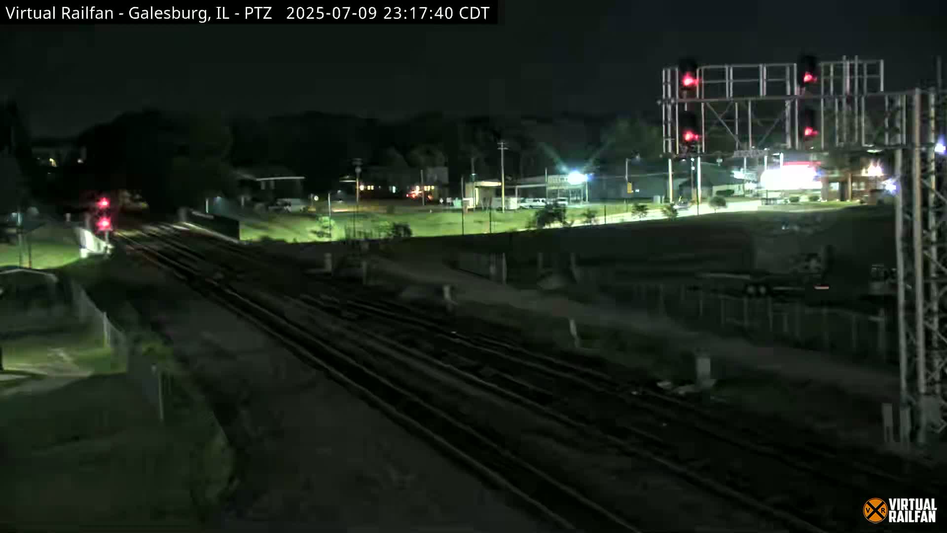 Galesburg City Skyline & Galesburg  Railway Station Railroad Crossing Junction Live Cam- Galesburg, Knox, Illinois, USA