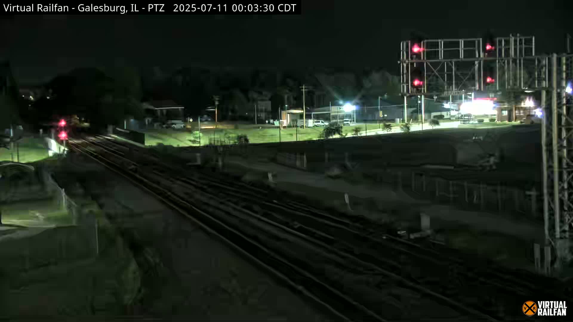 Galesburg City Skyline & Galesburg  Railway Station Railroad Crossing Junction Live Cam- Galesburg, Knox, Illinois, USA