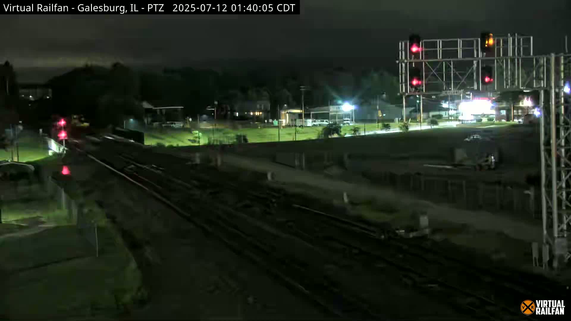 Galesburg City Skyline & Galesburg  Railway Station Railroad Crossing Junction Live Cam- Galesburg, Knox, Illinois, USA