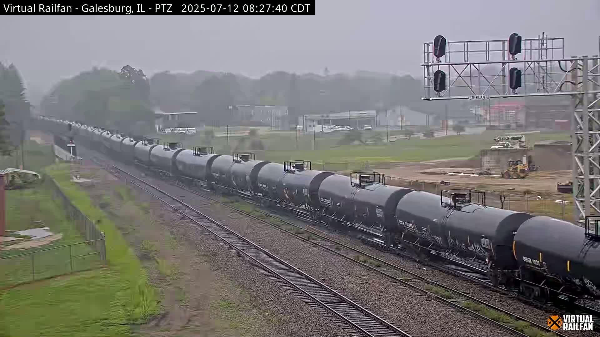 Galesburg City Skyline & Galesburg  Railway Station Railroad Crossing Junction Live Cam- Galesburg, Knox, Illinois, USA
