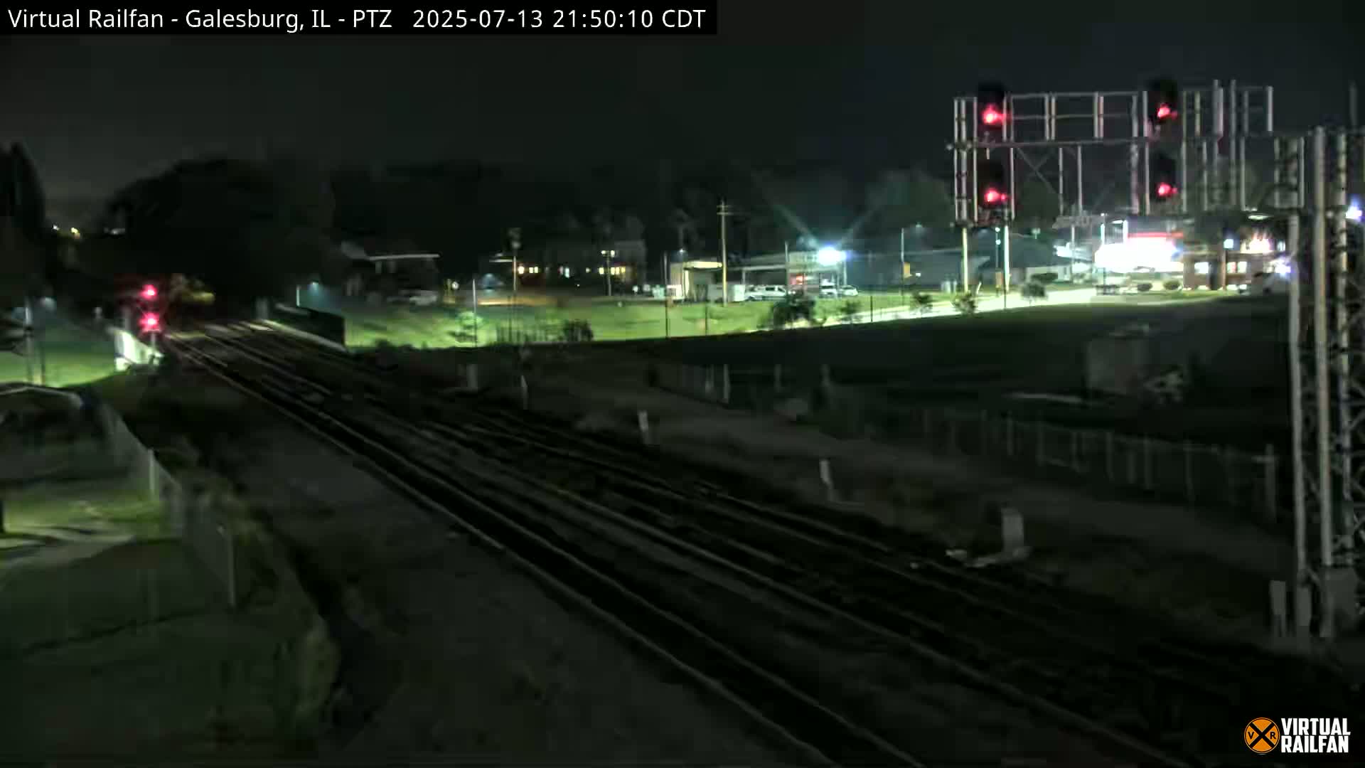Galesburg City Skyline & Galesburg  Railway Station Railroad Crossing Junction Live Cam- Galesburg, Knox, Illinois, USA