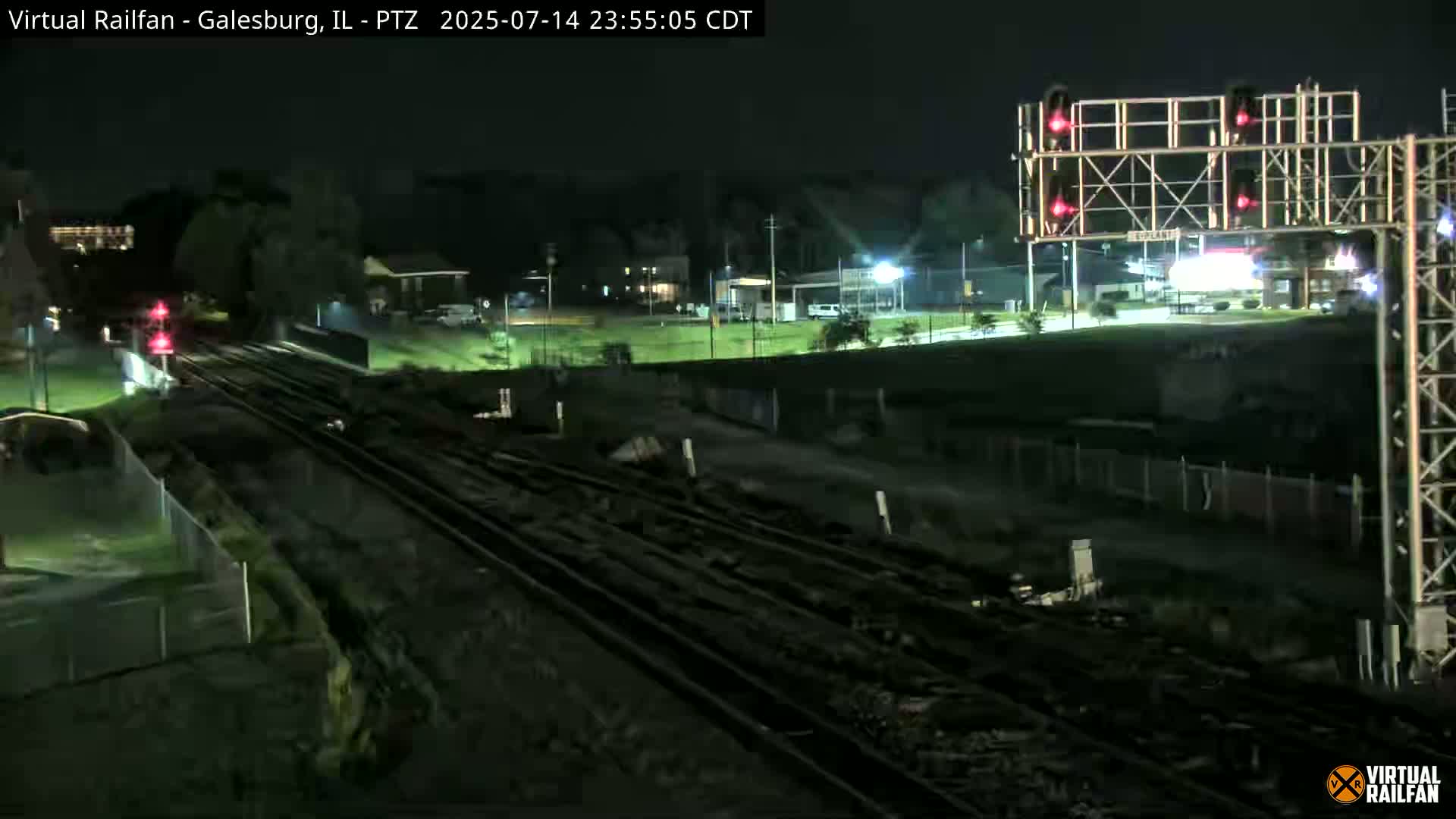 Galesburg City Skyline & Galesburg  Railway Station Railroad Crossing Junction Live Cam- Galesburg, Knox, Illinois, USA