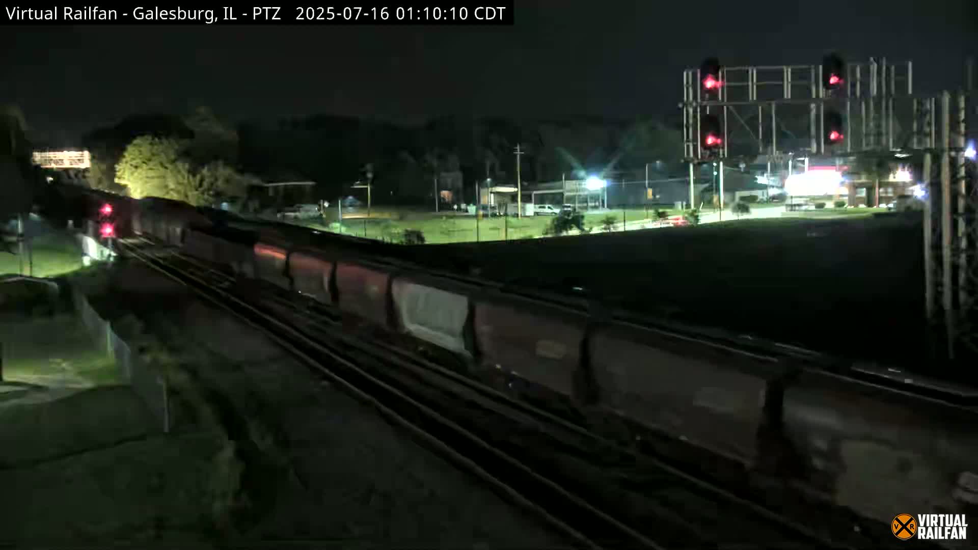 Galesburg City Skyline & Galesburg  Railway Station Railroad Crossing Junction Live Cam- Galesburg, Knox, Illinois, USA