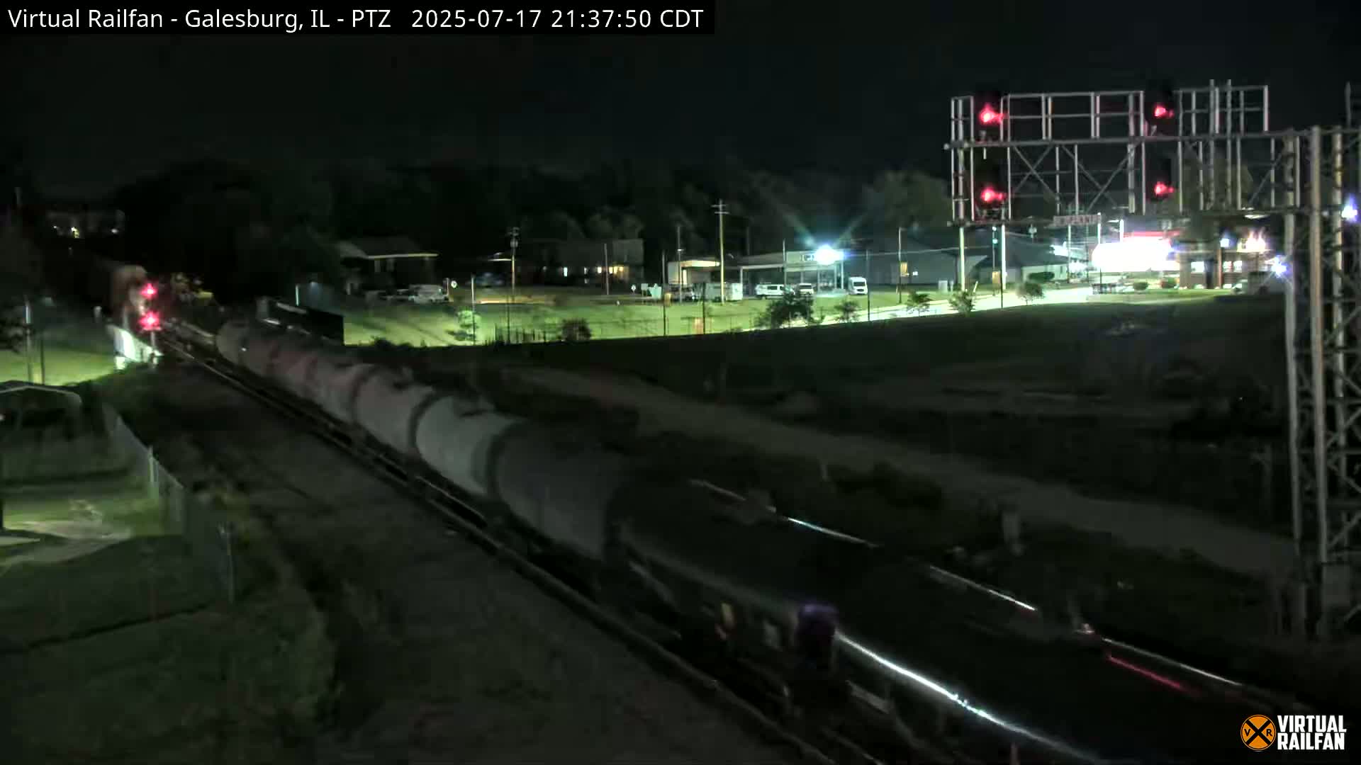 Galesburg City Skyline & Galesburg  Railway Station Railroad Crossing Junction Live Cam- Galesburg, Knox, Illinois, USA