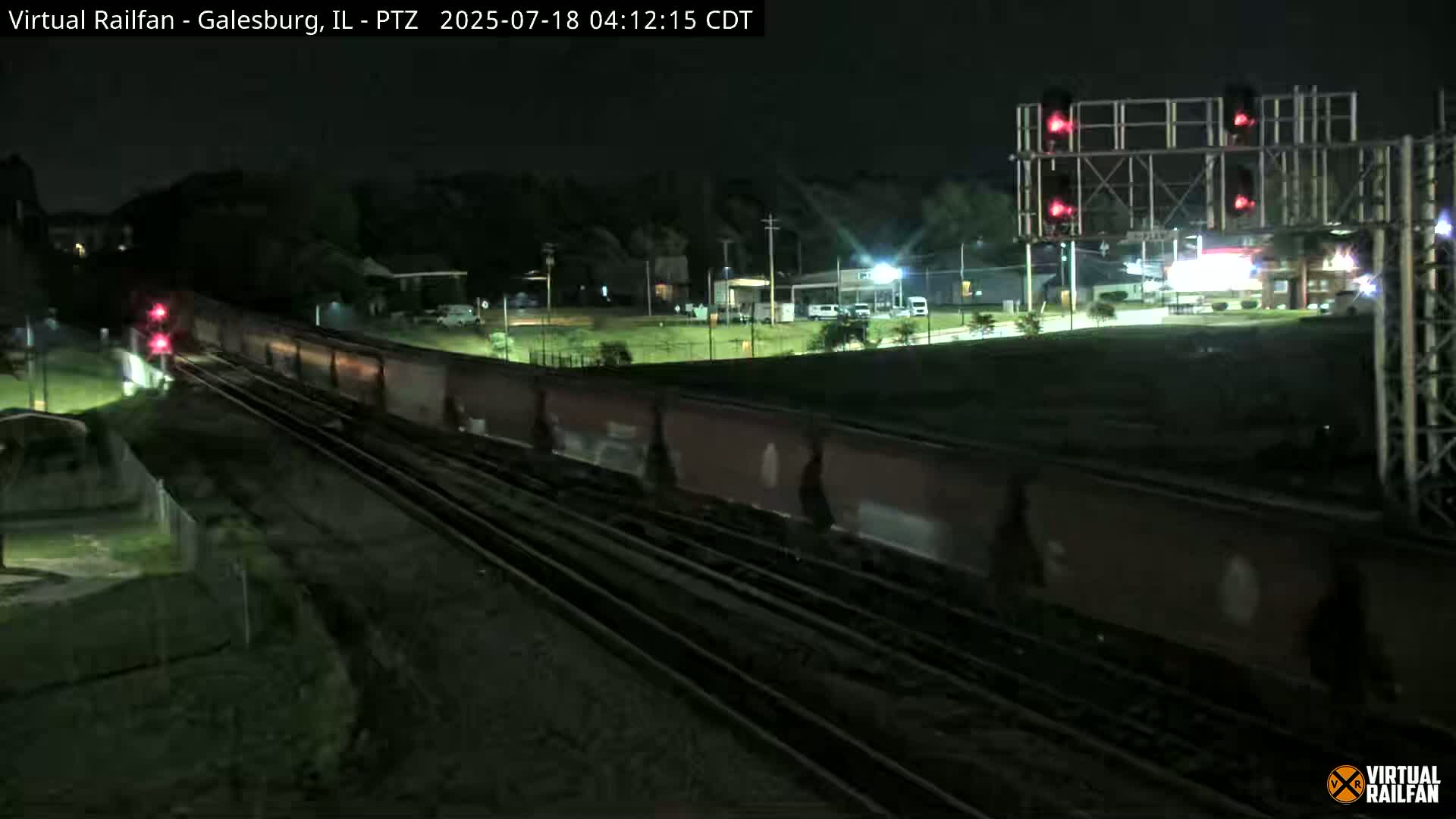 Galesburg City Skyline & Galesburg  Railway Station Railroad Crossing Junction Live Cam- Galesburg, Knox, Illinois, USA