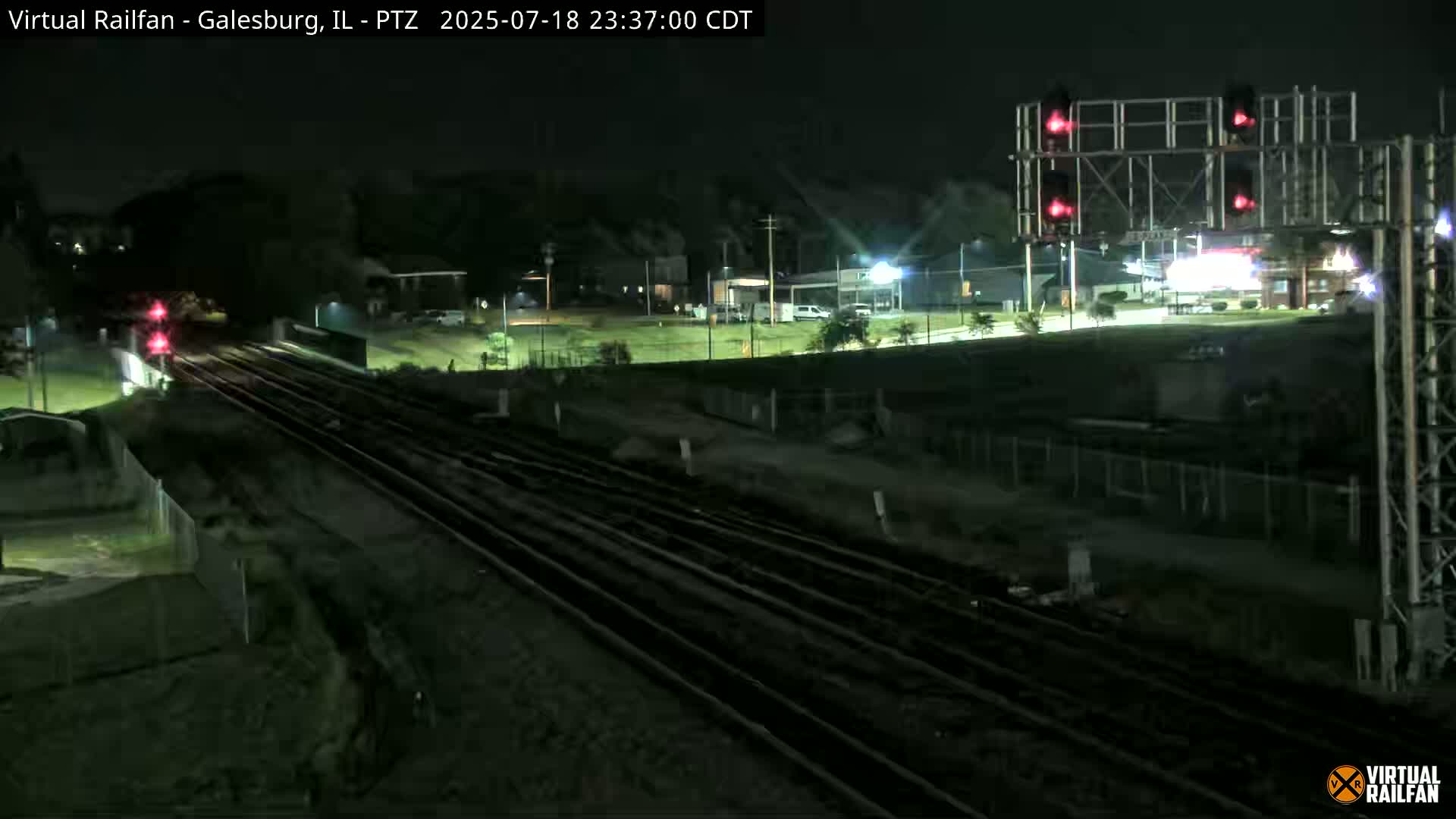 Galesburg City Skyline & Galesburg  Railway Station Railroad Crossing Junction Live Cam- Galesburg, Knox, Illinois, USA