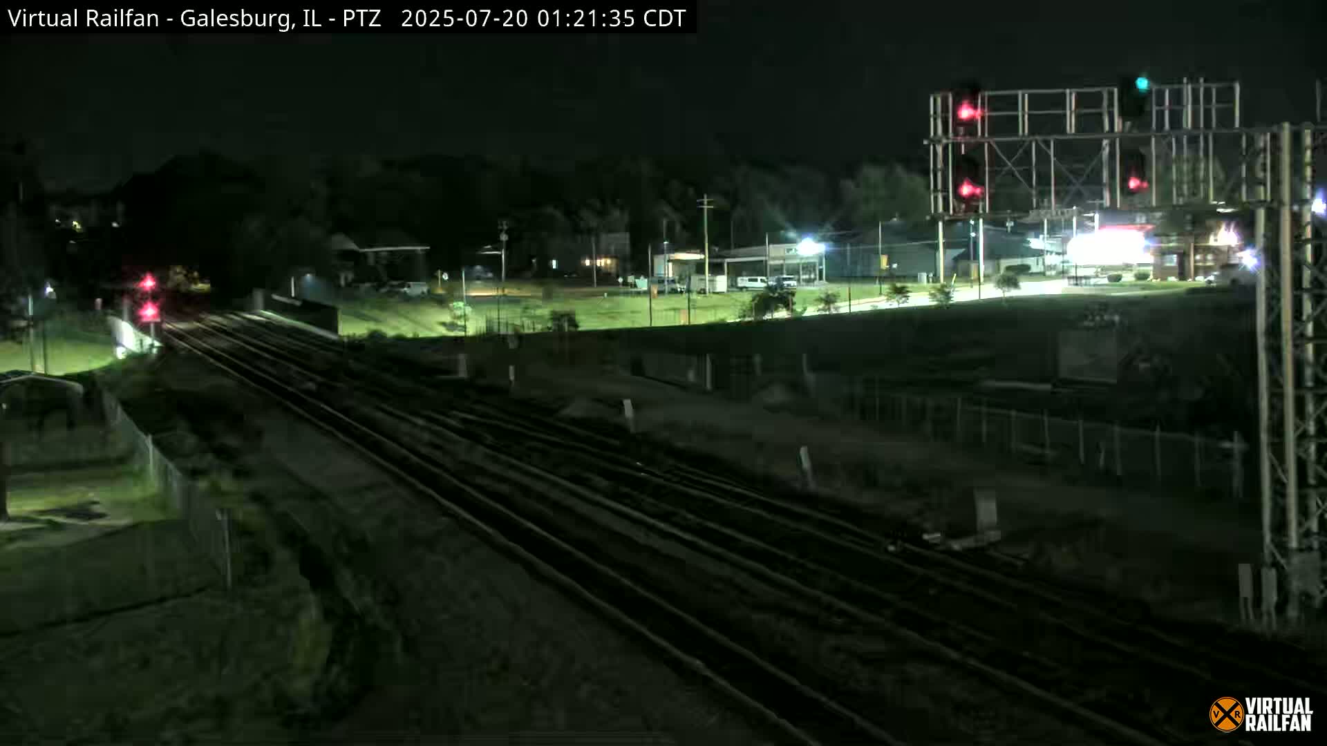 Galesburg City Skyline & Galesburg  Railway Station Railroad Crossing Junction Live Cam- Galesburg, Knox, Illinois, USA