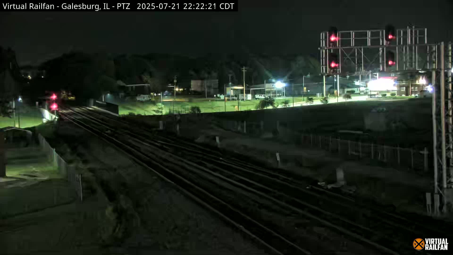 Galesburg City Skyline & Galesburg  Railway Station Railroad Crossing Junction Live Cam- Galesburg, Knox, Illinois, USA